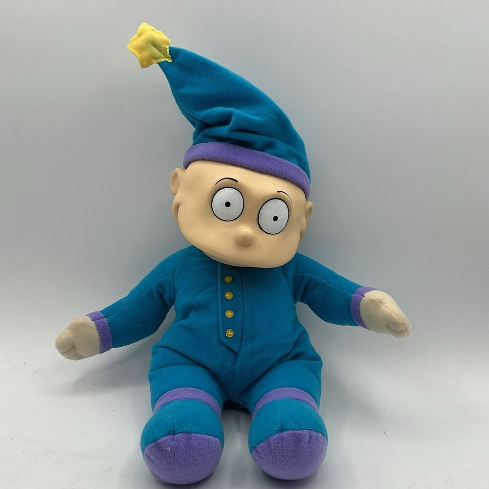 Vintage 1997 Rugrats Tommy Pickles Blue Pajamas Plush Vinyl Face 16”